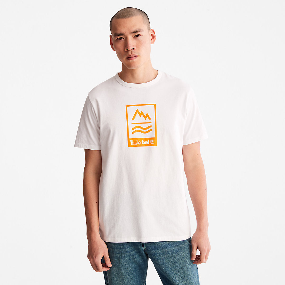 Timberland Mens Mountains-to-Rivers T-Shirt for Men in White
