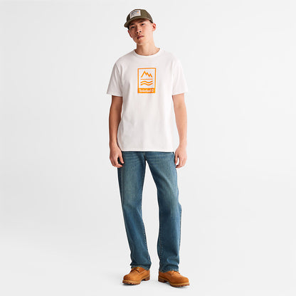 Timberland Mens Mountains-to-Rivers T-Shirt for Men in White