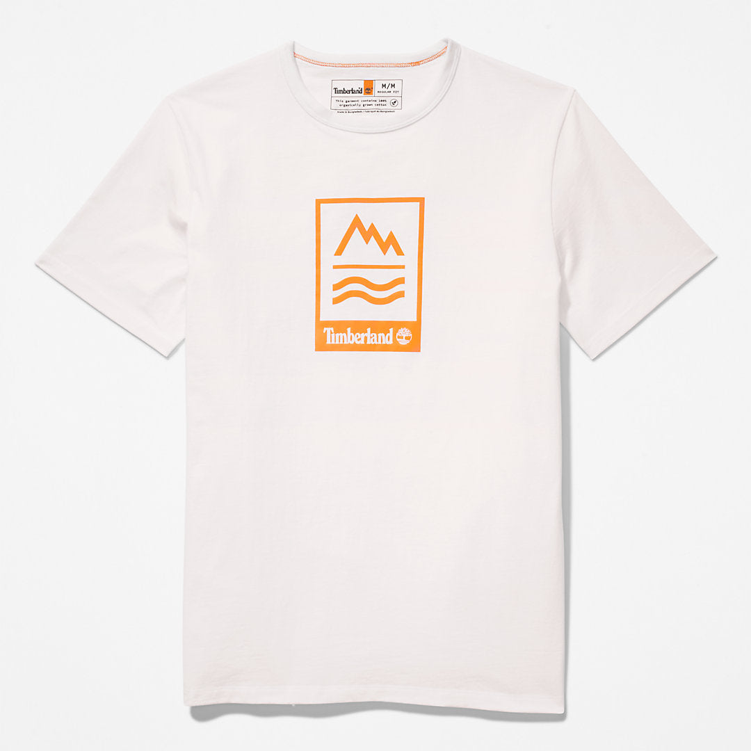 Timberland Mens Mountains-to-Rivers T-Shirt for Men in White