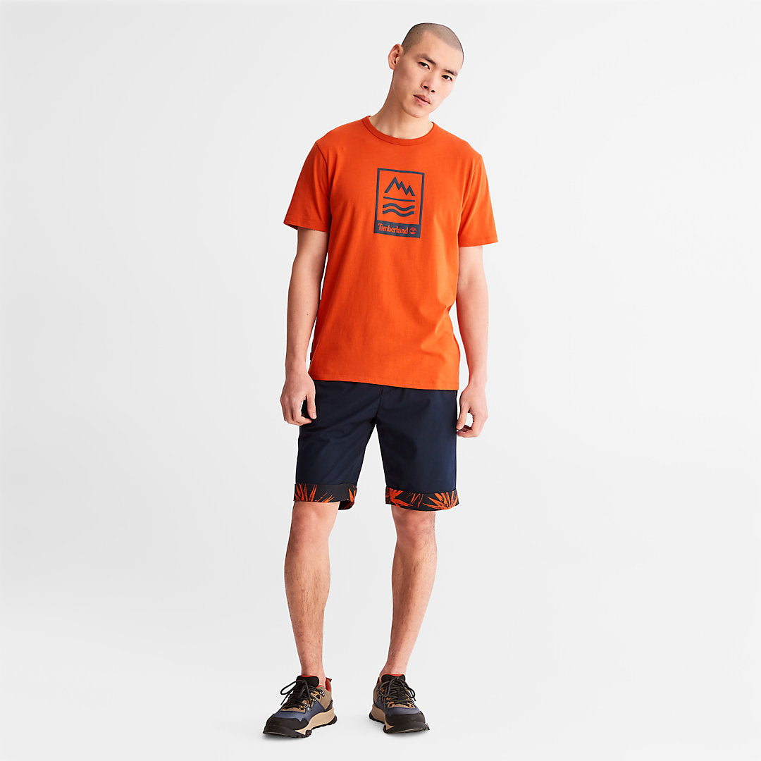 Timberland Mens Mountains-to-Rivers T-Shirt for Men in Orange