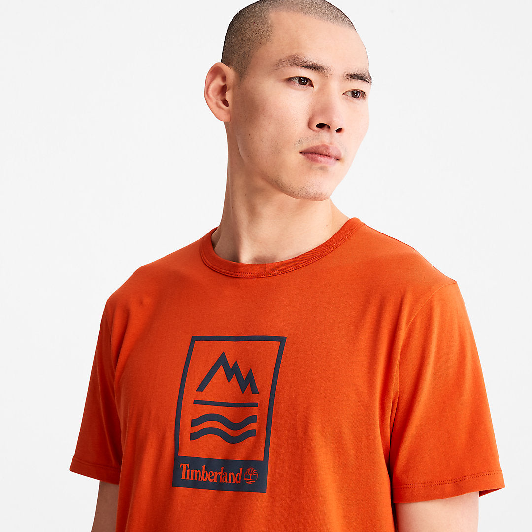 Timberland Mens Mountains-to-Rivers T-Shirt for Men in Orange