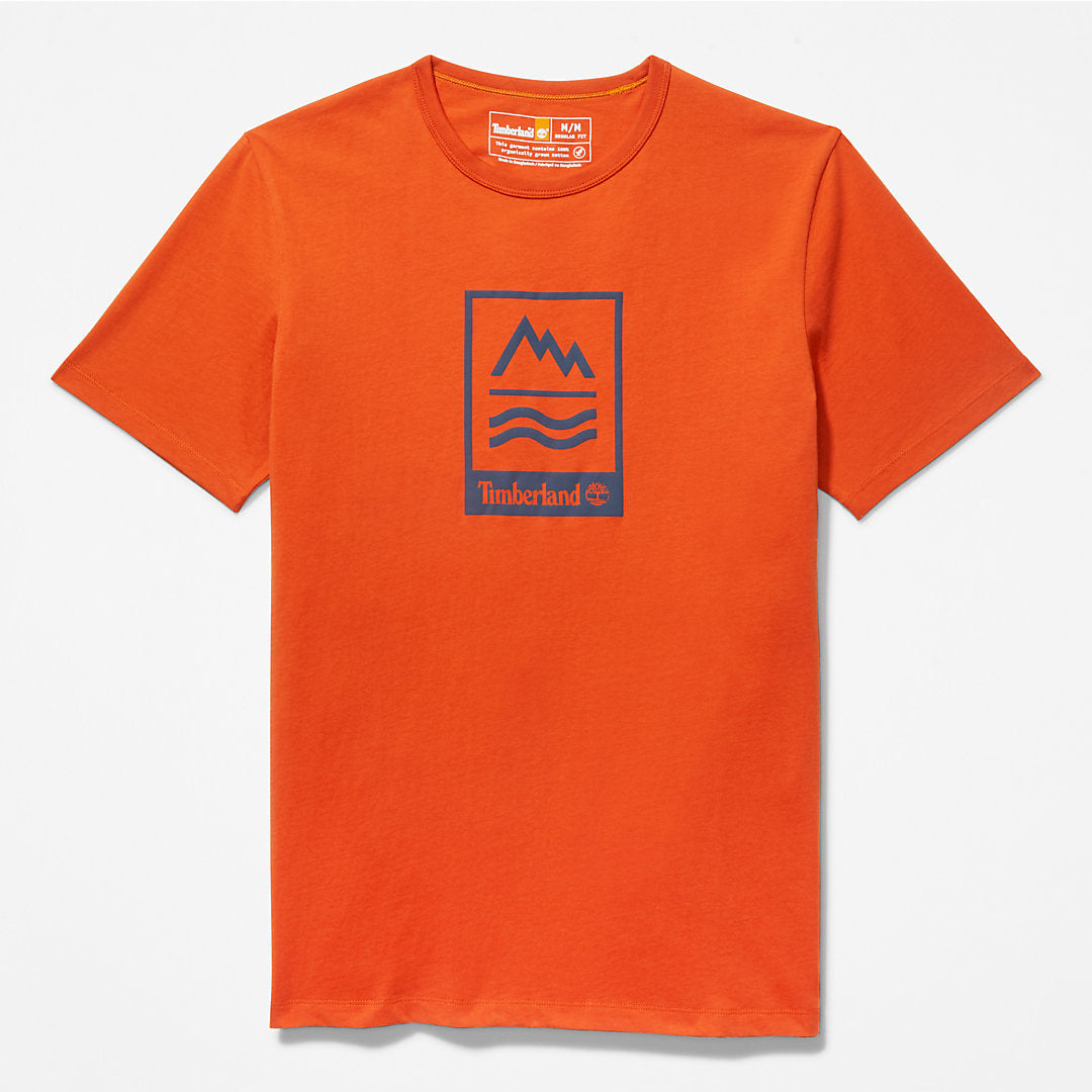 Timberland Mens Mountains-to-Rivers T-Shirt for Men in Orange