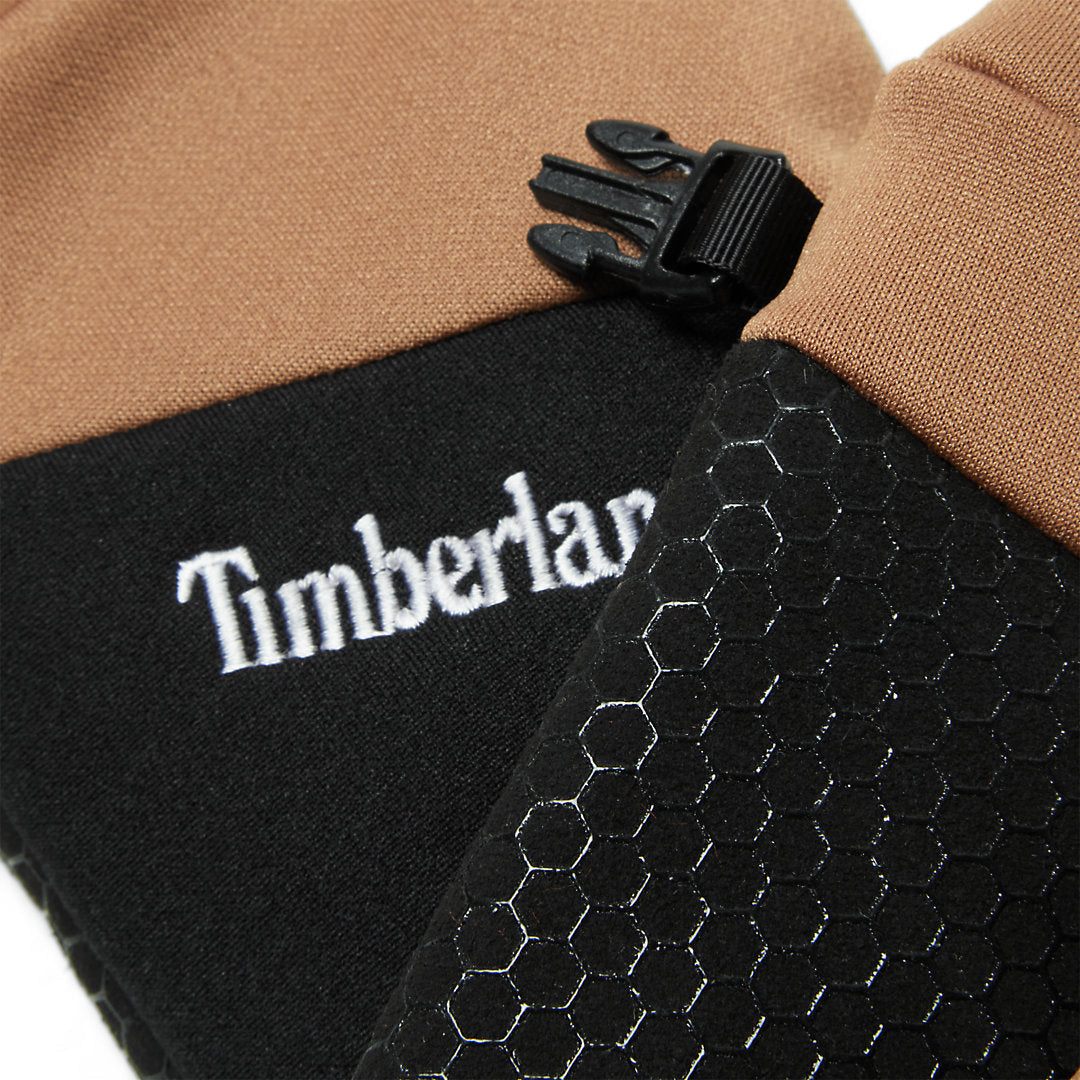 Timberland Mens Colour-Block Stretch Fleece Gloves for Men in Yellow