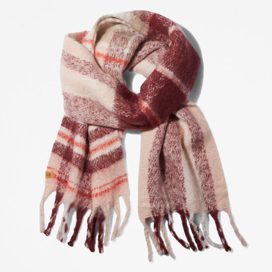 Timberland Womens Check Blanket Scarf for Women in Light Pink