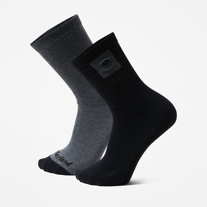 Timberland Mens 2-Pack Crew Socks for Men in Black