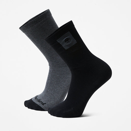 Timberland Mens 2-Pack Crew Socks for Men in Black