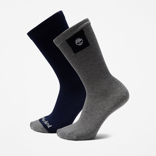 Timberland Mens 2-Pack Crew Socks for Men in Grey