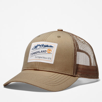 Timberland Mens Camping Patch Trucker Hat for Men in Beige