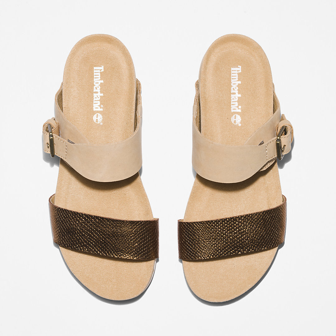 Timberland Womens Malibu Waves Slide Sandal for Women in Beige