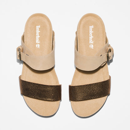 Timberland Womens Malibu Waves Slide Sandal for Women in Beige