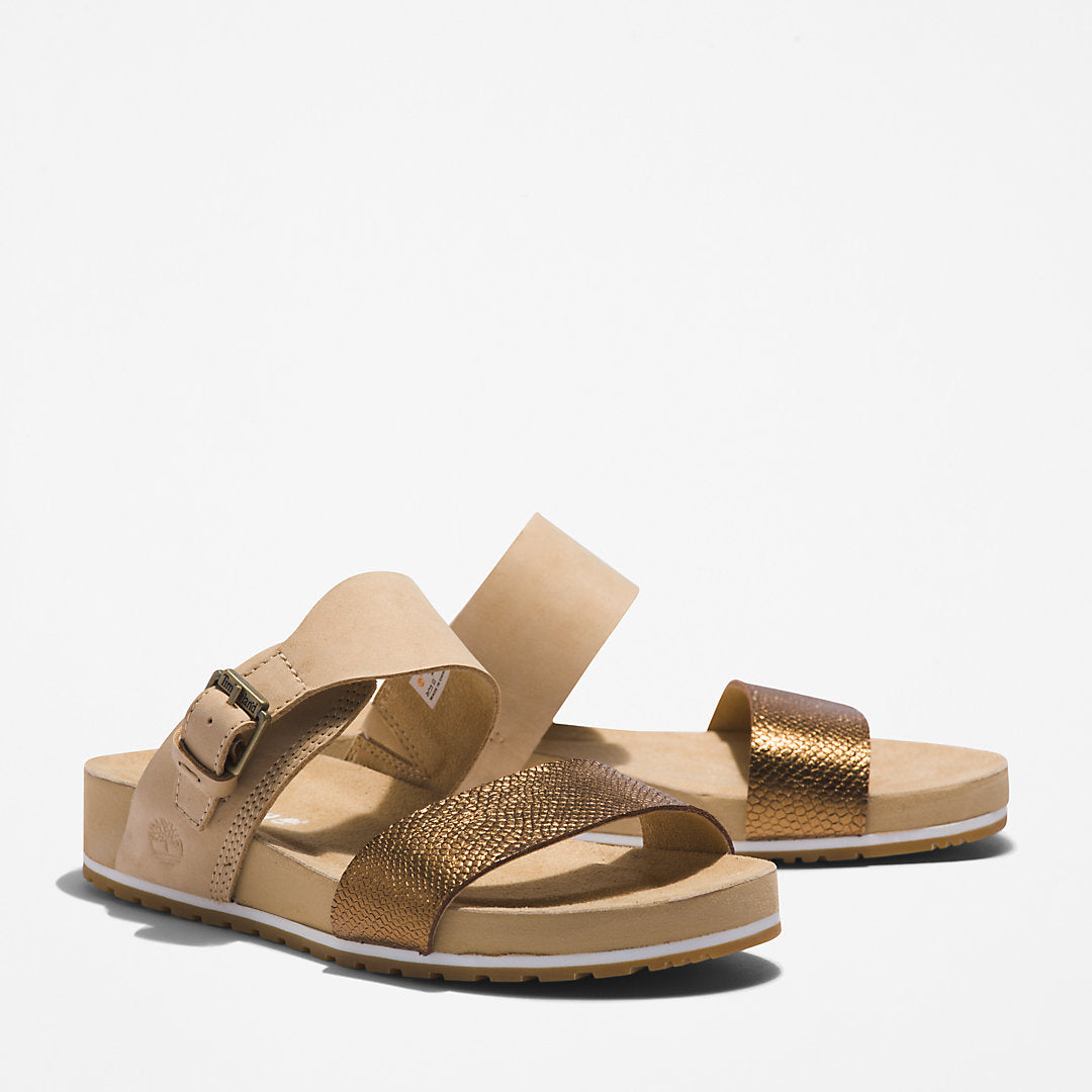 Timberland Womens Malibu Waves Slide Sandal for Women in Beige