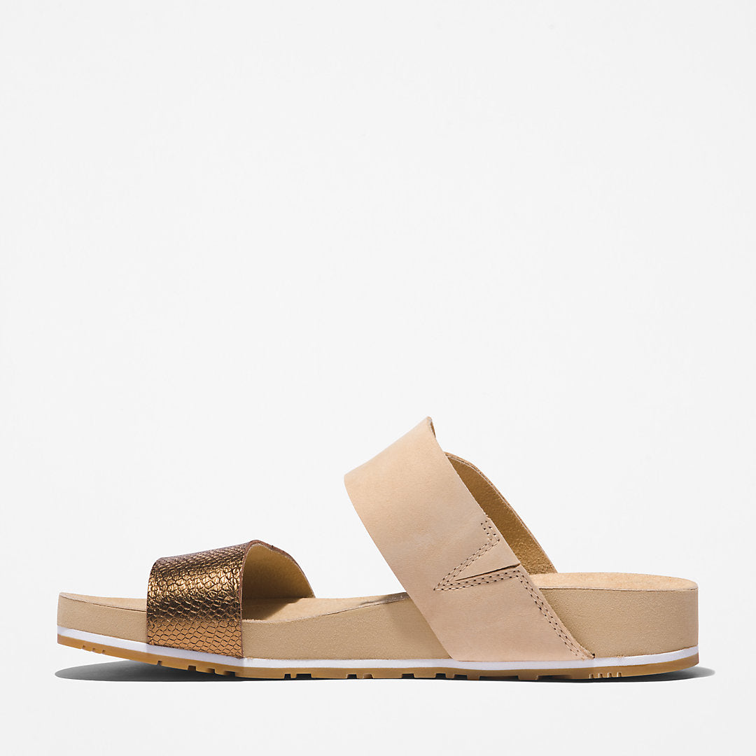 Timberland Womens Malibu Waves Slide Sandal for Women in Beige