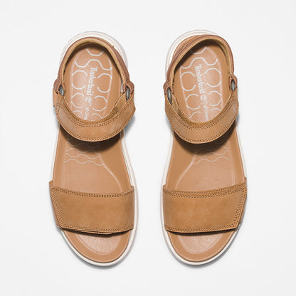 Timberland Womens Ray City Ankle Strap Sandal for Women in Brown