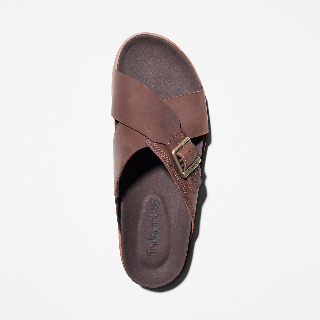 Timberland Mens Amalfi Vibes Cross Slide Sandal for Men in Brown