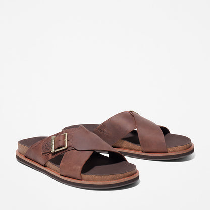 Timberland Mens Amalfi Vibes Cross Slide Sandal for Men in Brown