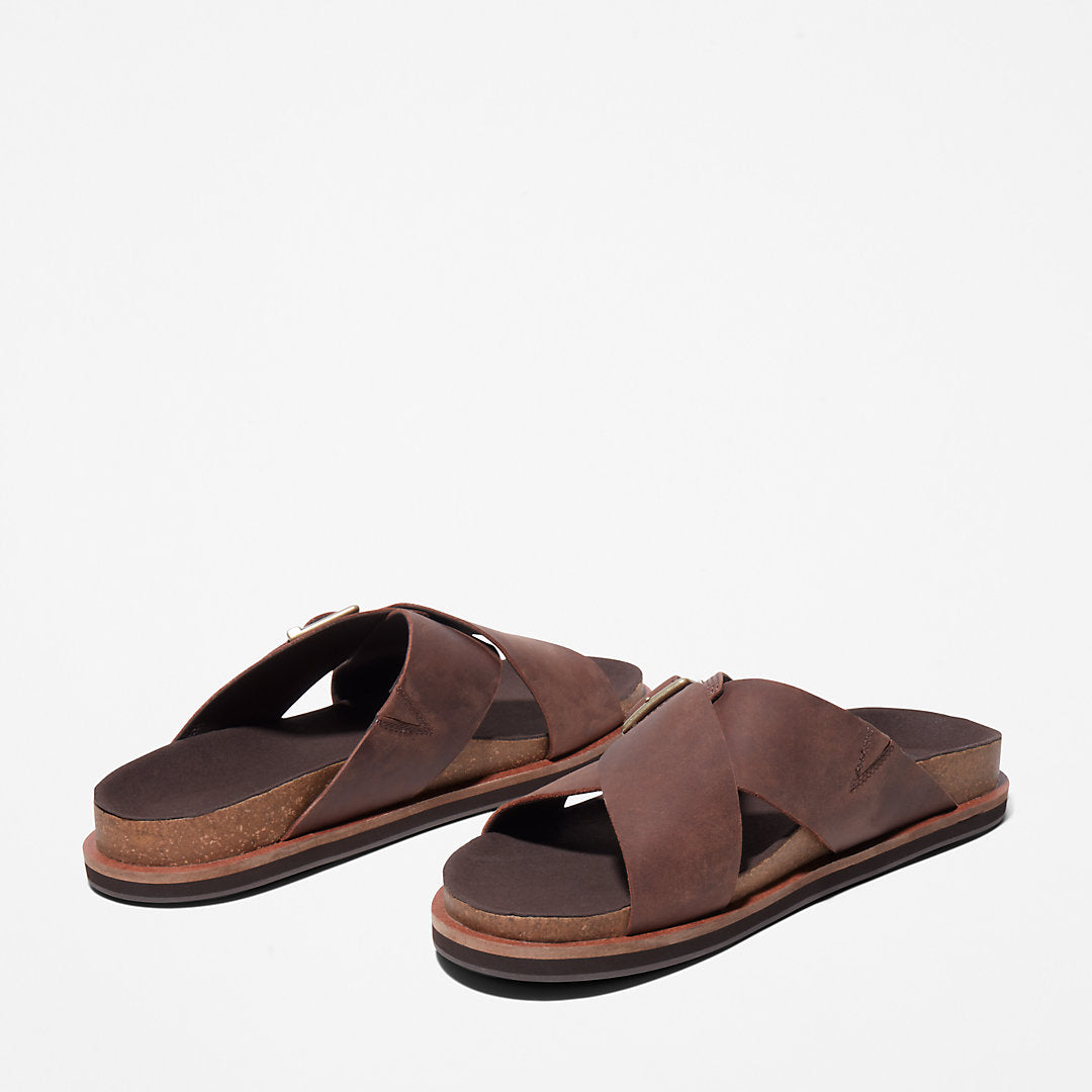 Timberland Mens Amalfi Vibes Cross Slide Sandal for Men in Brown