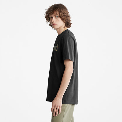 Timberland Mens Camo-Logo T-Shirt for Men in Black