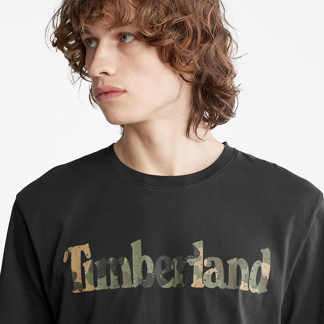 Timberland Mens Camo-Logo T-Shirt for Men in Black