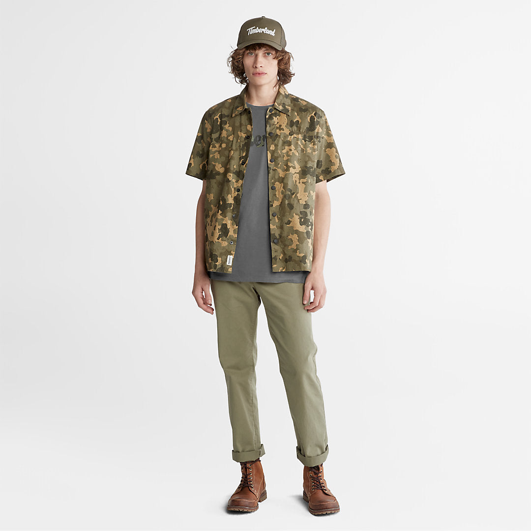 Timberland Mens Camo-Logo T-Shirt for Men in Grey