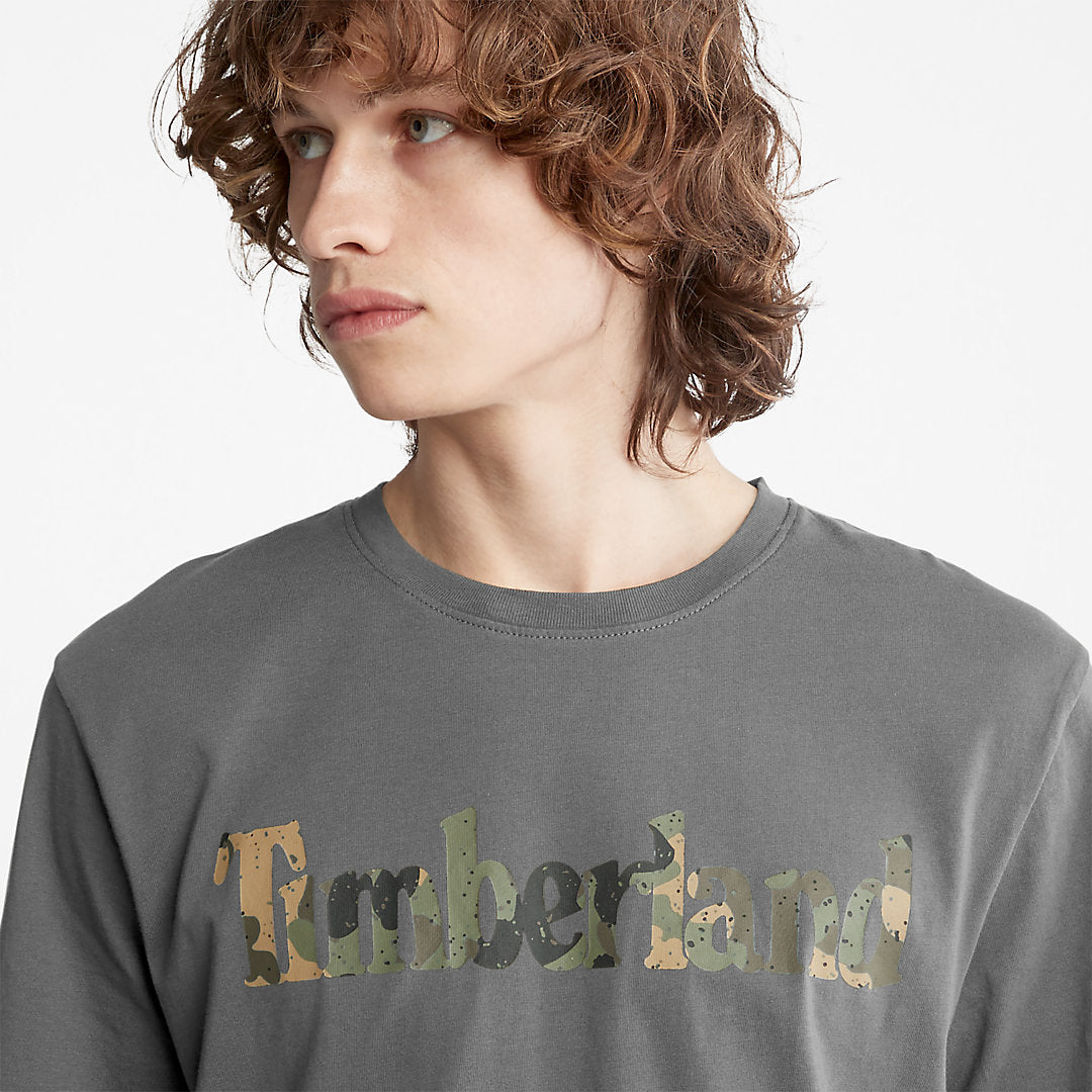 Timberland Mens Camo-Logo T-Shirt for Men in Grey