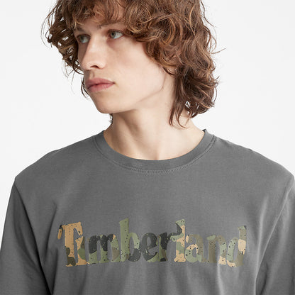 Timberland Mens Camo-Logo T-Shirt for Men in Grey