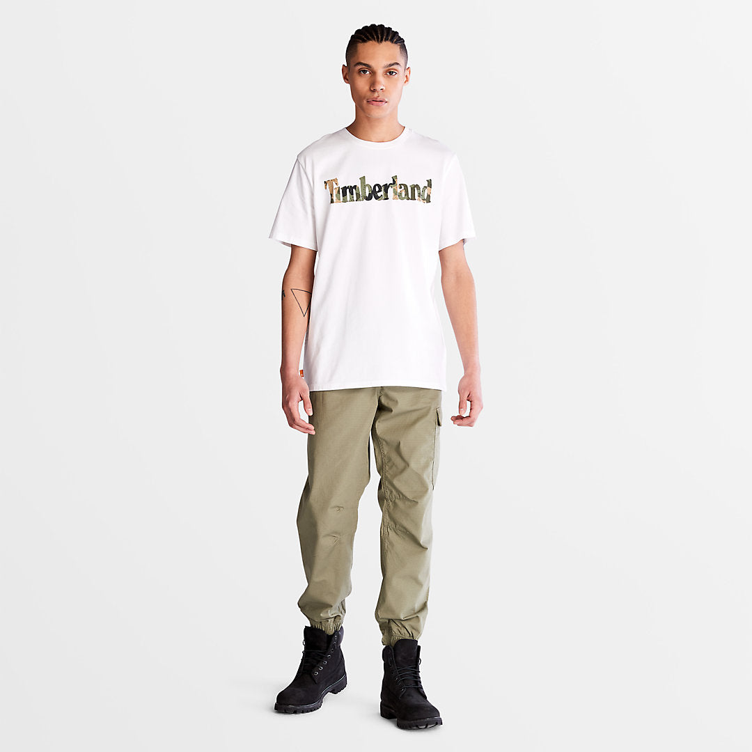 Timberland Mens Camo-Logo T-Shirt for Men in White