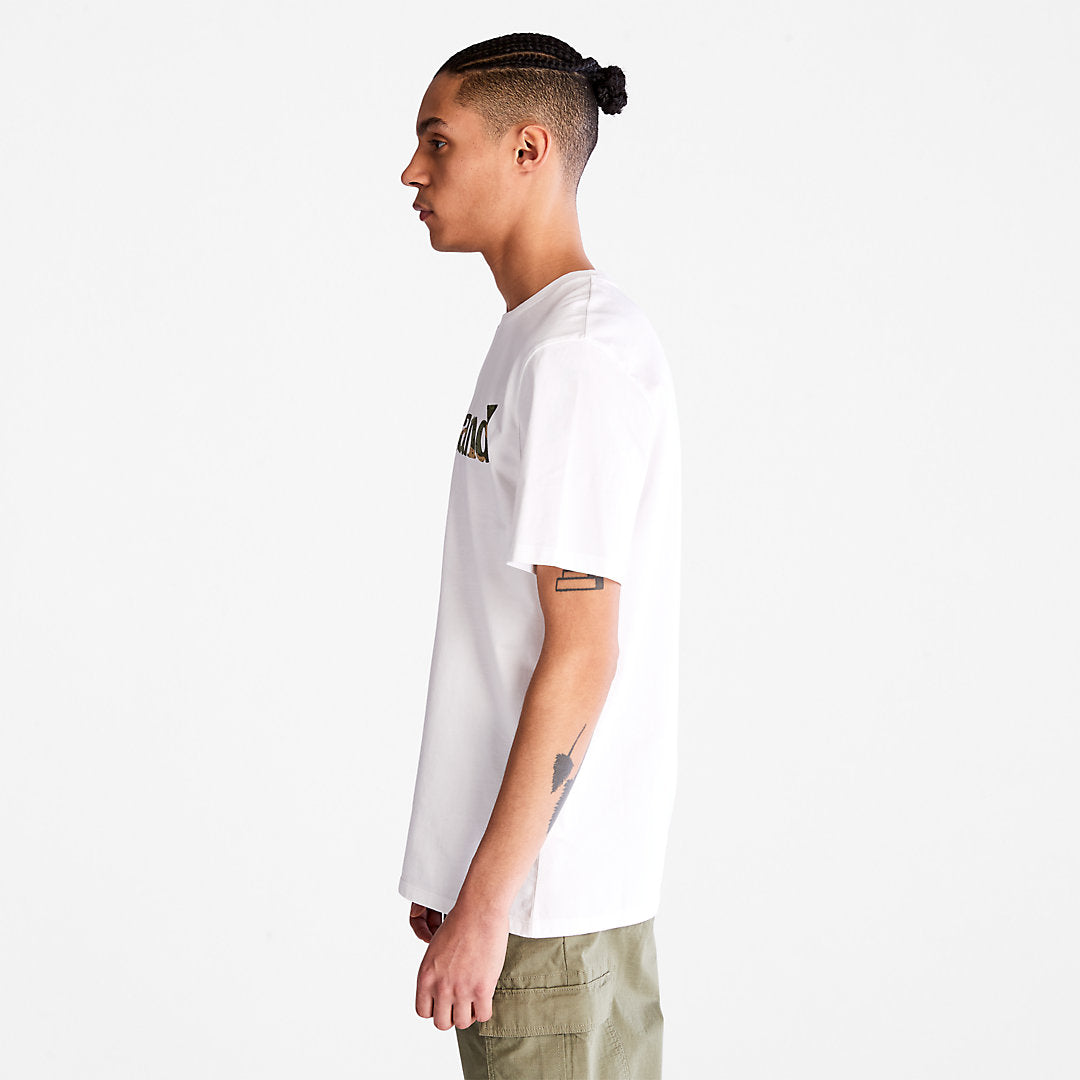 Timberland Mens Camo-Logo T-Shirt for Men in White