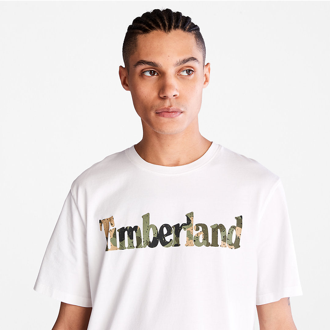 Timberland Mens Camo-Logo T-Shirt for Men in White