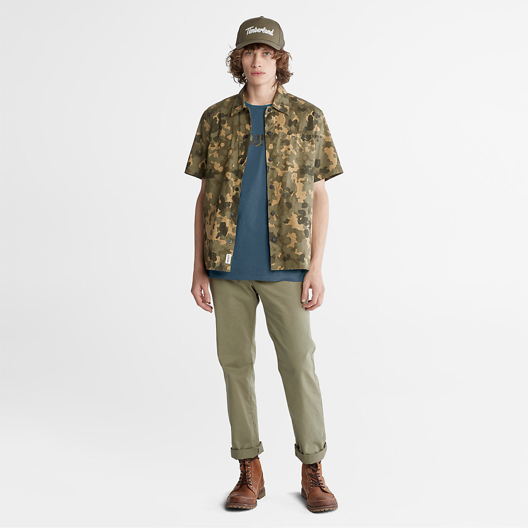 Timberland Mens Camo-Logo T-Shirt for Men in Blue