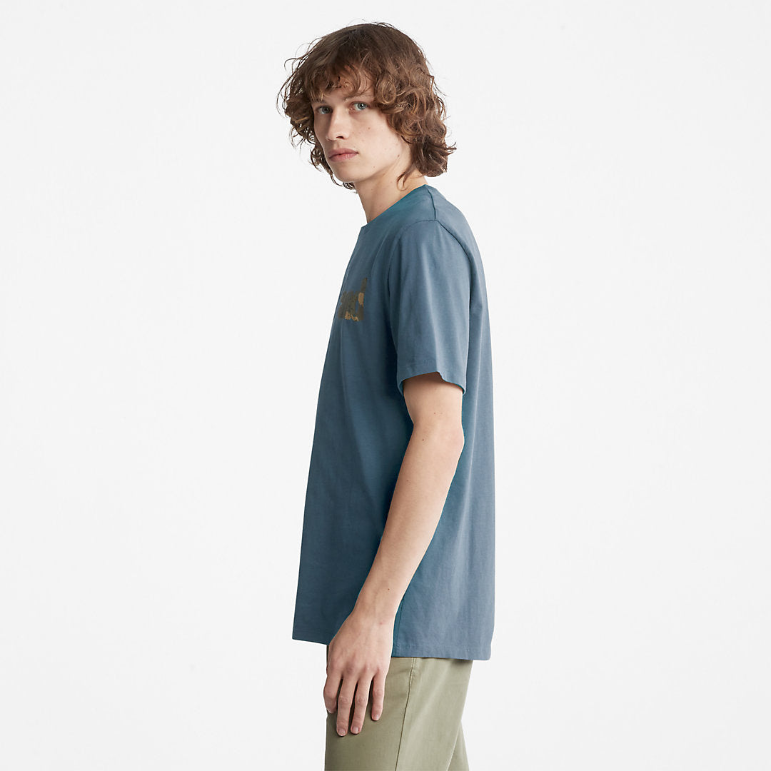 Timberland Mens Camo-Logo T-Shirt for Men in Blue