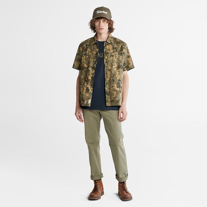 Timberland Mens Camo-Logo T-Shirt for Men in Navy