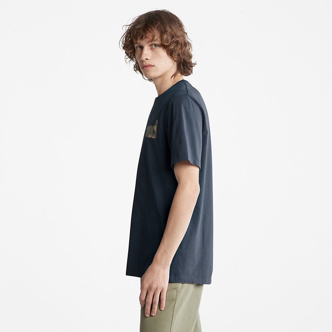 Timberland Mens Camo-Logo T-Shirt for Men in Navy