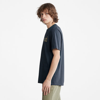 Timberland Mens Camo-Logo T-Shirt for Men in Navy