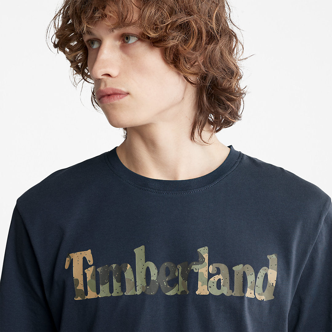 Timberland Mens Camo-Logo T-Shirt for Men in Navy