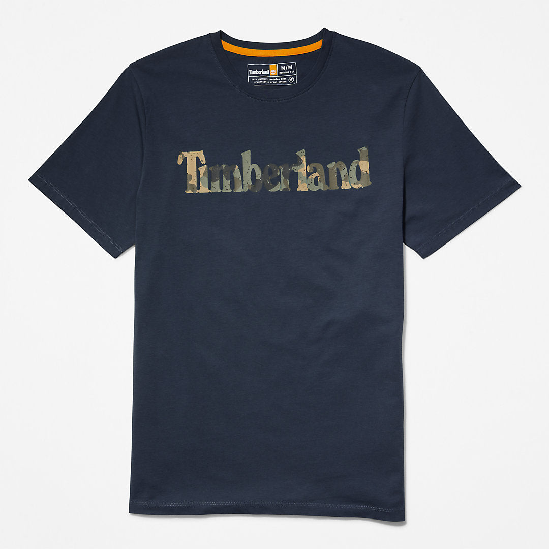 Timberland Mens Camo-Logo T-Shirt for Men in Navy