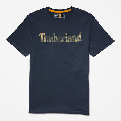 Timberland Mens Camo-Logo T-Shirt for Men in Navy