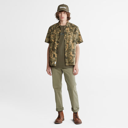 Timberland Mens Camo-Logo T-Shirt for Men in Dark Green