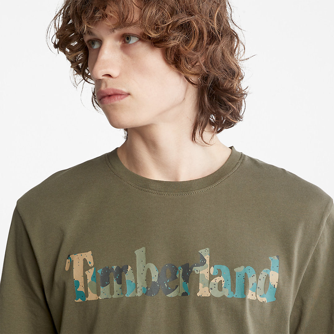 Timberland Mens Camo-Logo T-Shirt for Men in Dark Green