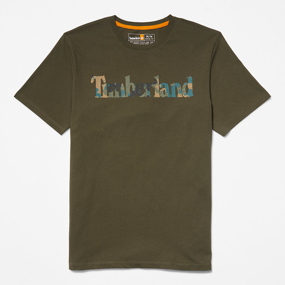 Timberland Mens Camo-Logo T-Shirt for Men in Dark Green