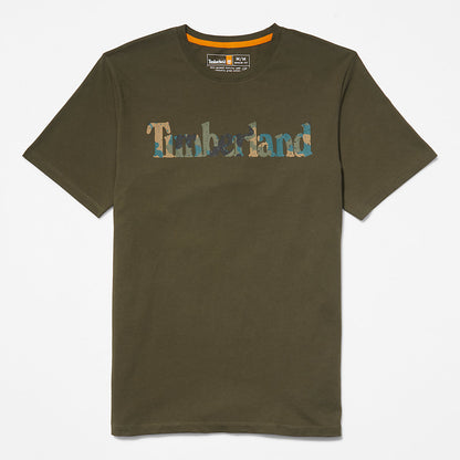 Timberland Mens Camo-Logo T-Shirt for Men in Dark Green