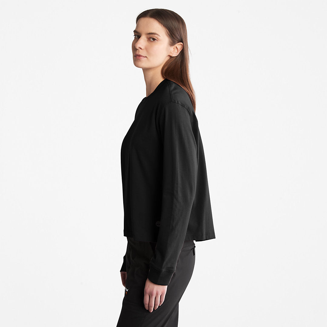 Timberland Womens Anti-Odour Supima® Cotton Long-sleeved T-Shirt for Women in Black