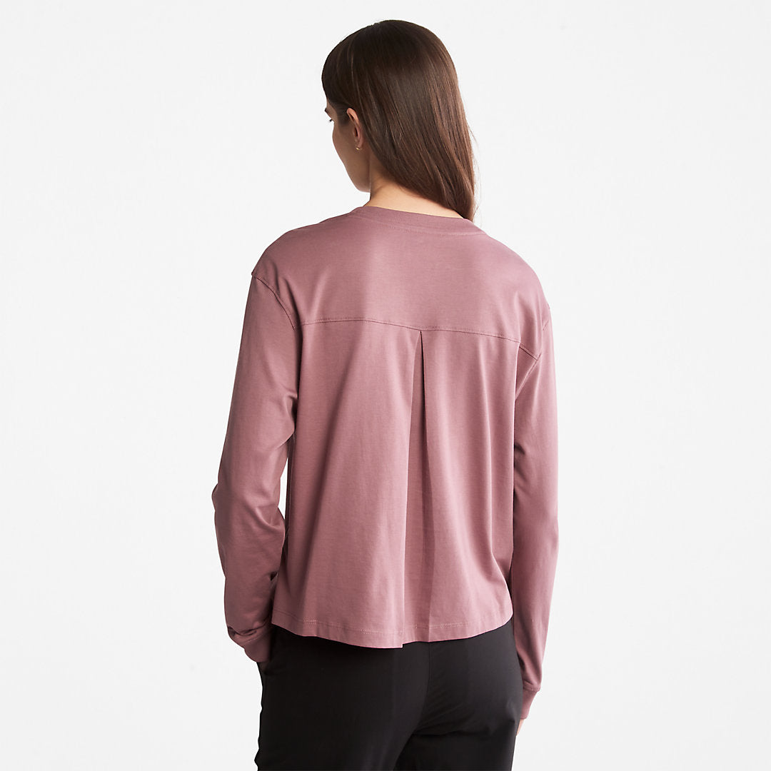 Timberland Womens Anti-Odour Supima® Cotton Long-sleeved T-Shirt for Women in Dark Pink