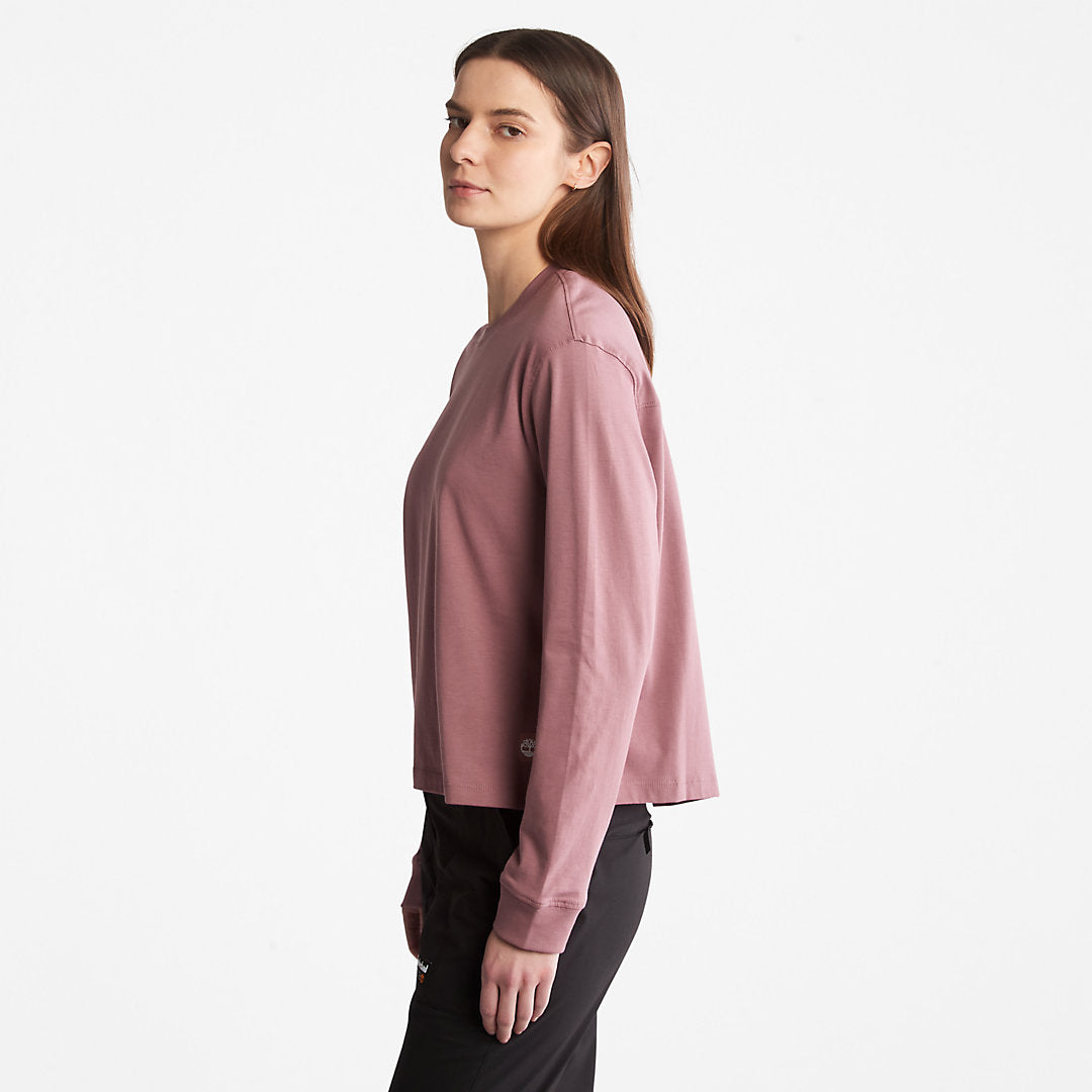 Timberland Womens Anti-Odour Supima® Cotton Long-sleeved T-Shirt for Women in Dark Pink