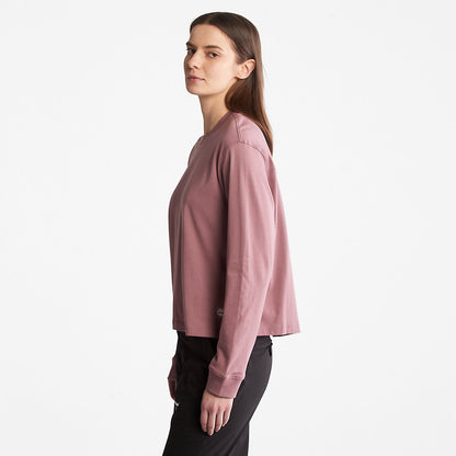 Timberland Womens Anti-Odour Supima® Cotton Long-sleeved T-Shirt for Women in Dark Pink