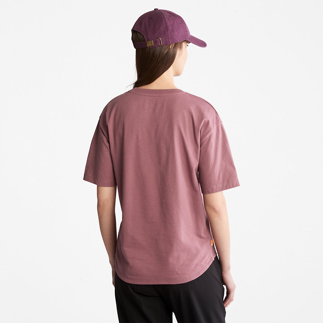 Timberland Womens Logo Graphic T-Shirt for Women in Pink