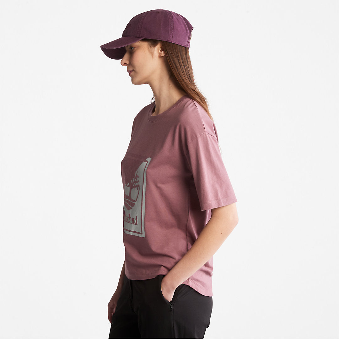Timberland Womens Logo Graphic T-Shirt for Women in Pink