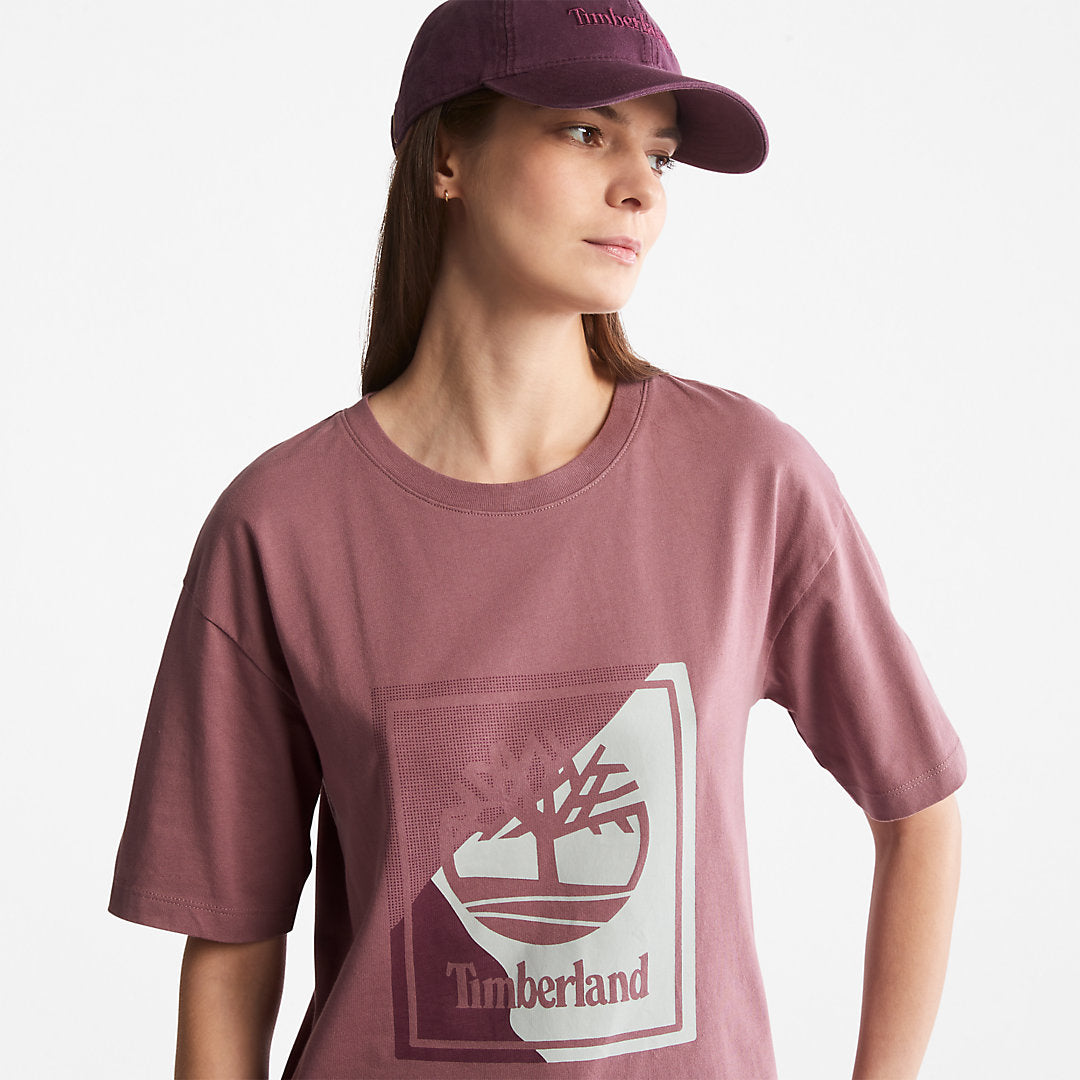 Timberland Womens Logo Graphic T-Shirt for Women in Pink
