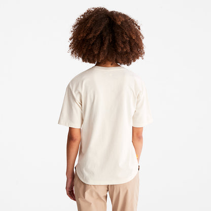 Timberland Womens Logo Graphic T-Shirt for Women in White