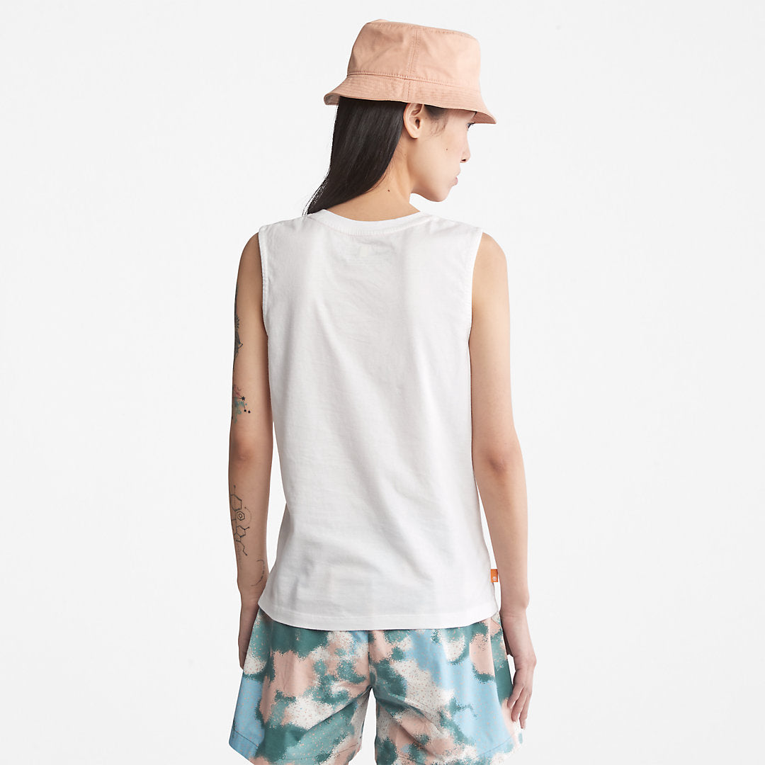 Timberland Womens Logo Tank Top for Women in White
