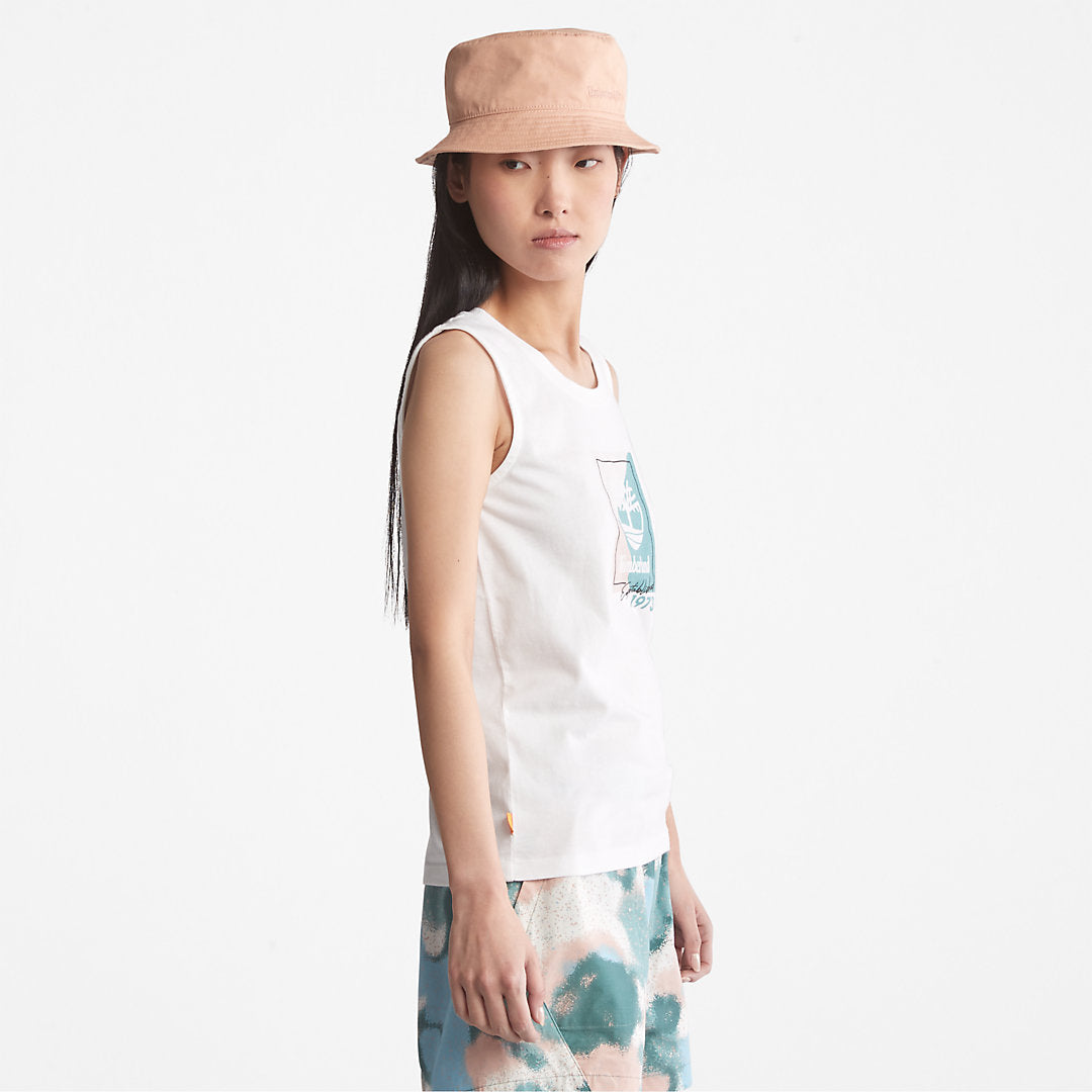 Timberland Womens Logo Tank Top for Women in White